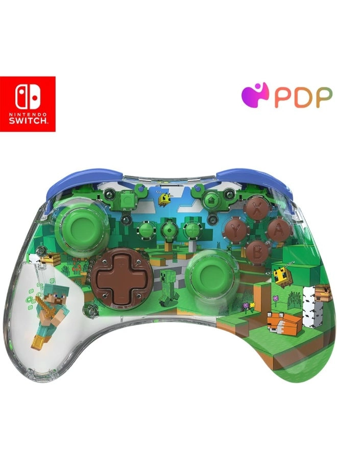 PDP Nintendo Switch REALMz Minecraft Forest Biome Controller Green