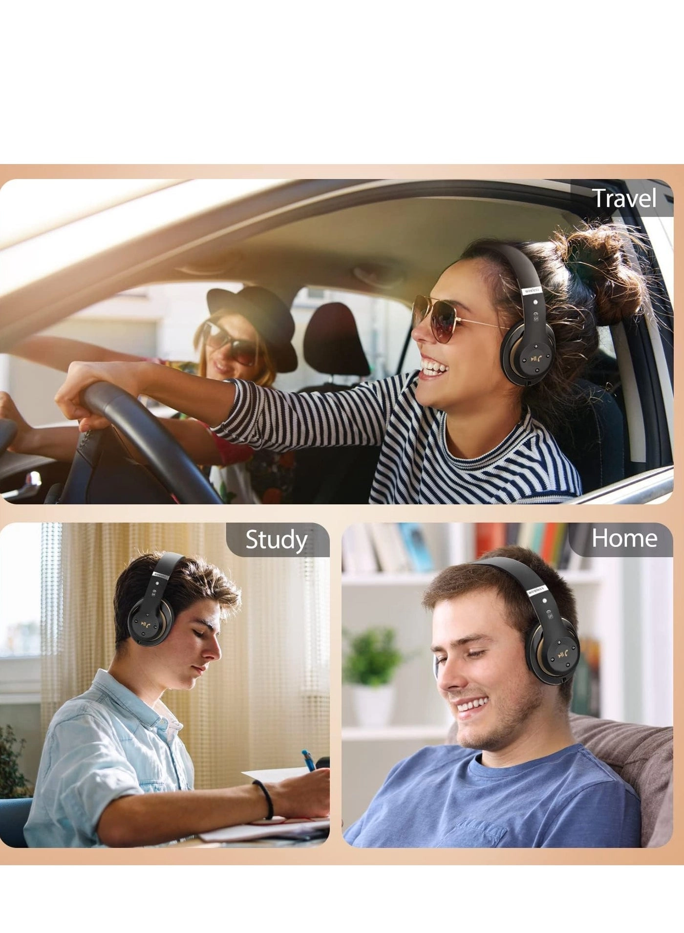 Retro Folding Style Wireless Bluetooth Subwoofer Headphones - Wireless Headset