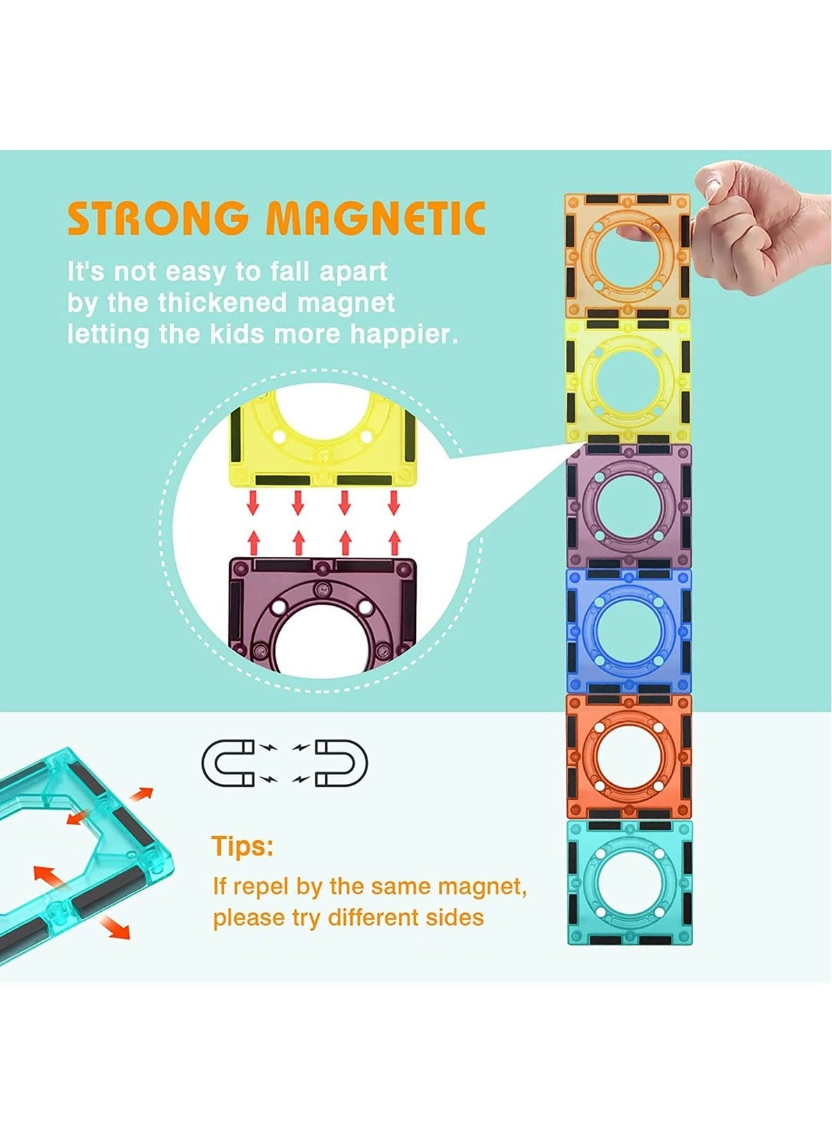 Magnetic Tiles - 166 pcs