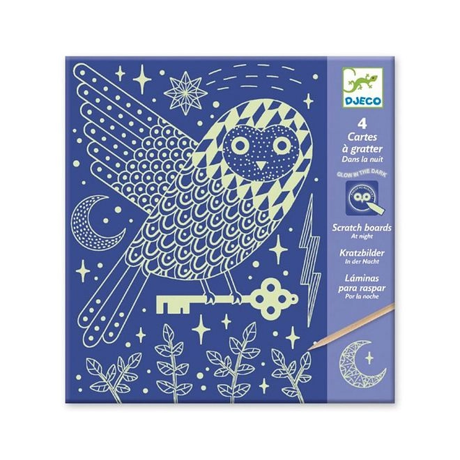 DJECO At Night Scratch Boards - 4 Cards Tool