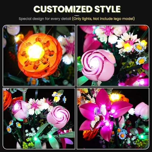 Light Kit - Compatible with Lego 10342 Pretty Pink Flower Bouquet