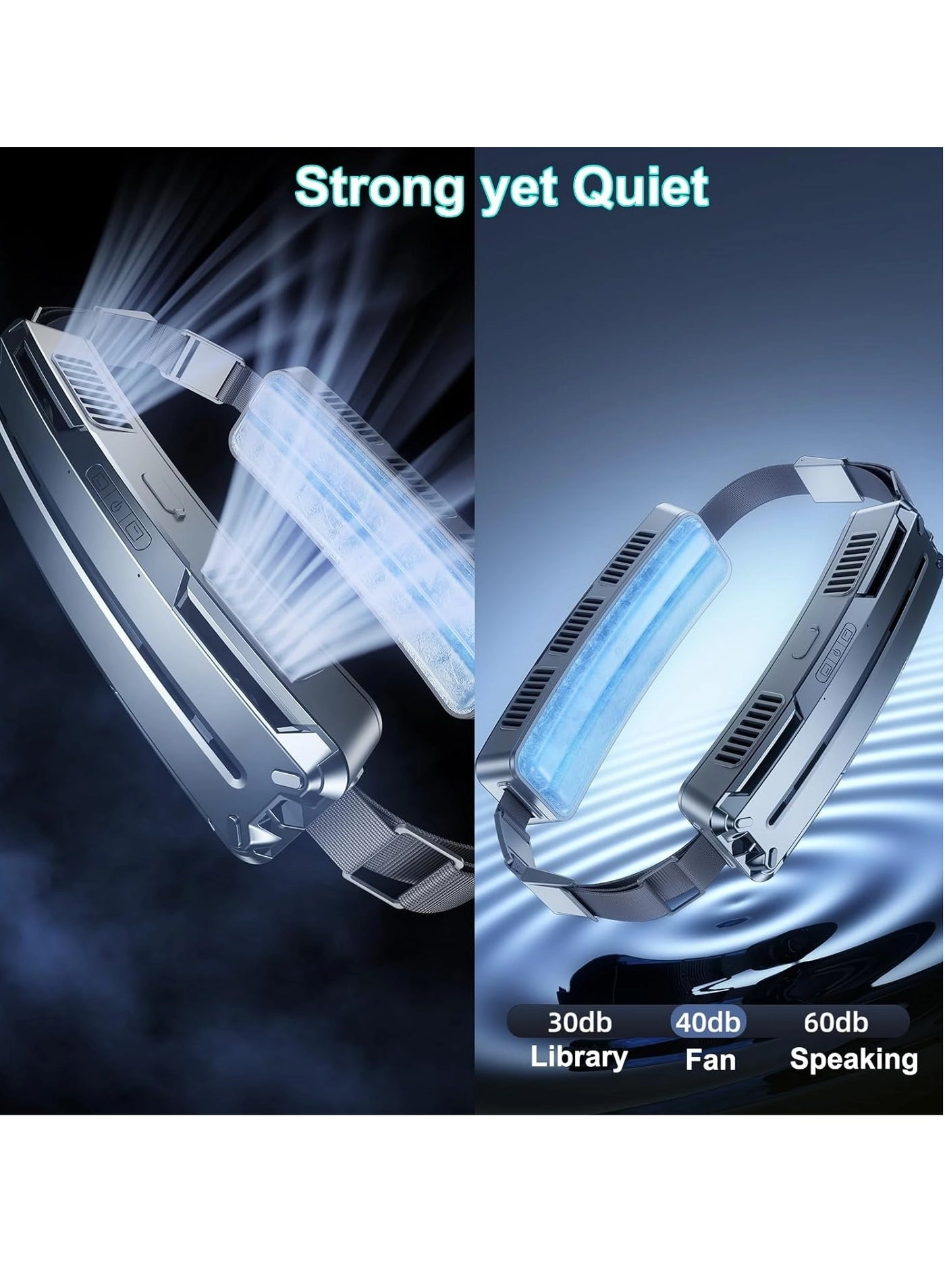 Portable Waist Fan - 2 Cooling Plates Rechargeable 3 Speeds