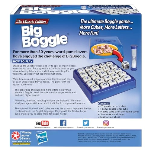 Big Boggle - 5x5 Grid 25 Letter Cubes
