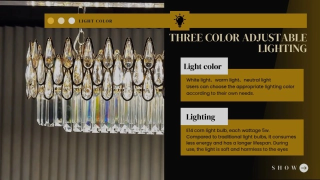 Round Crystal Chandelier - 6000K 4000K 3000K