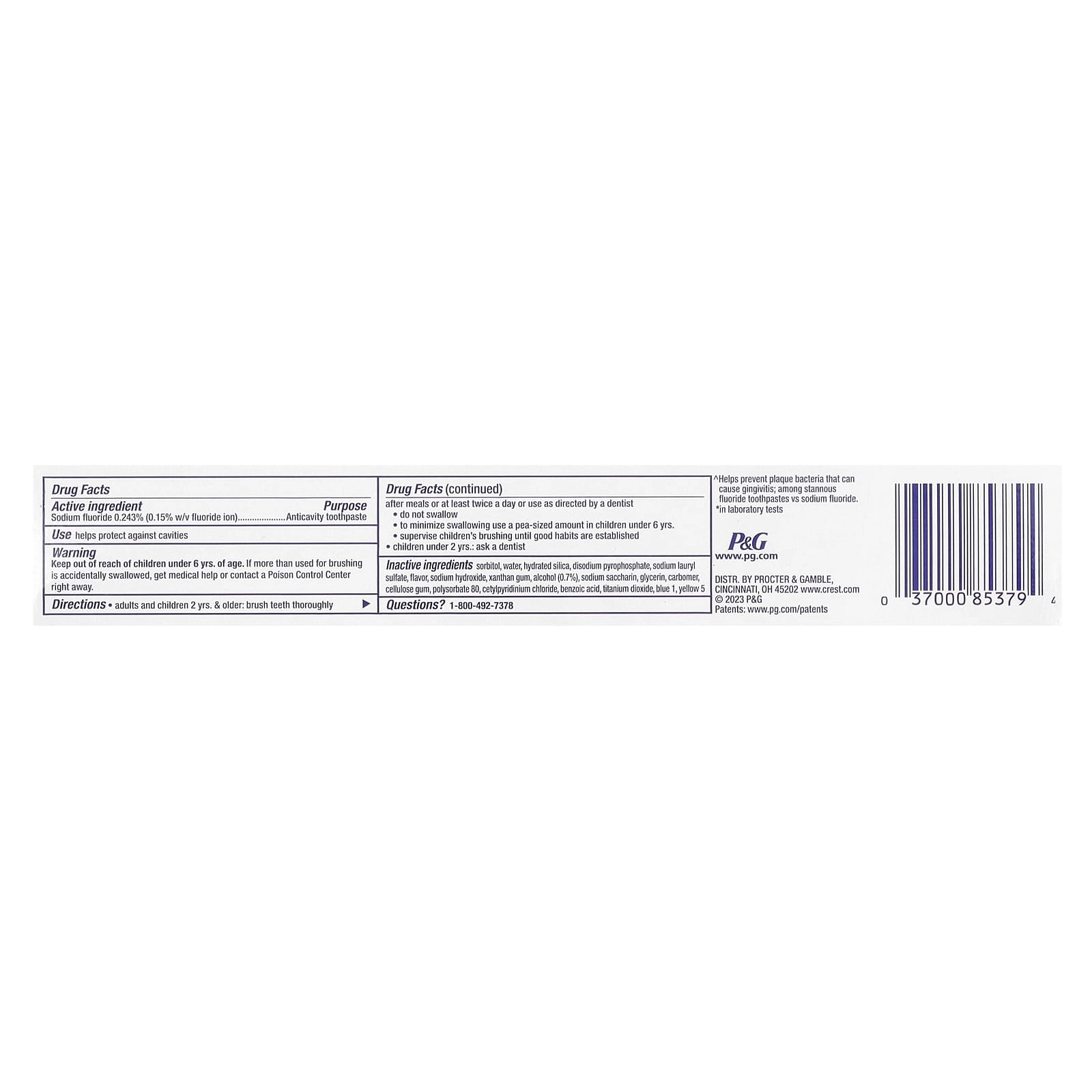 Plus Scope Anticavity Fluoride Minty Fresh Striped Toothpaste 153 g