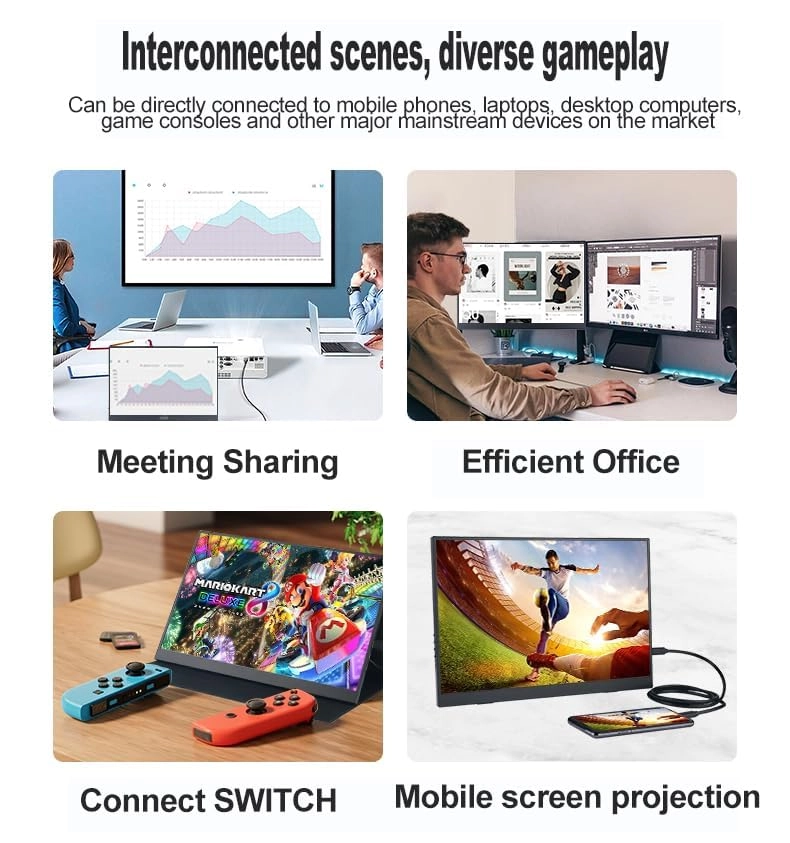 Portable Touch Screen Display - 15.6" Touch Screen 1080P 60Hz 15.6 Inches 1920 x 1080 Pixels