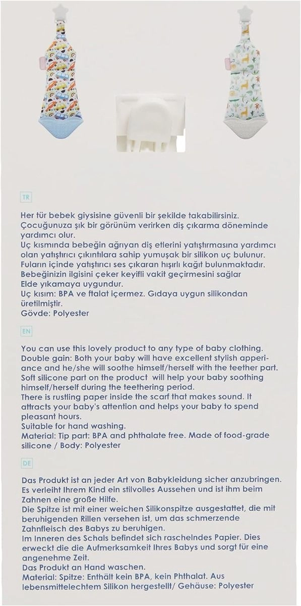 Baby Teething Scarf & Tie - food-grade silicone Polyester