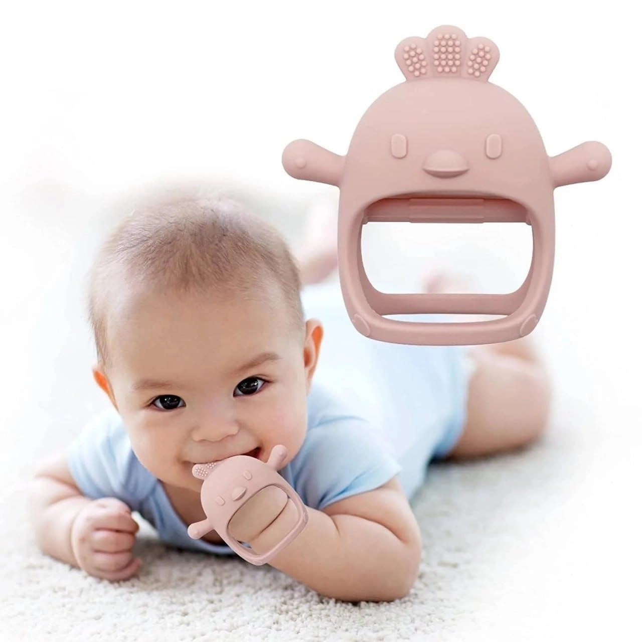 2 in 1 Teether - Beech Wood, Silicone