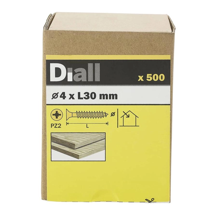 Diall Carbon Steel Wood Screw - 30 mm 4 mm