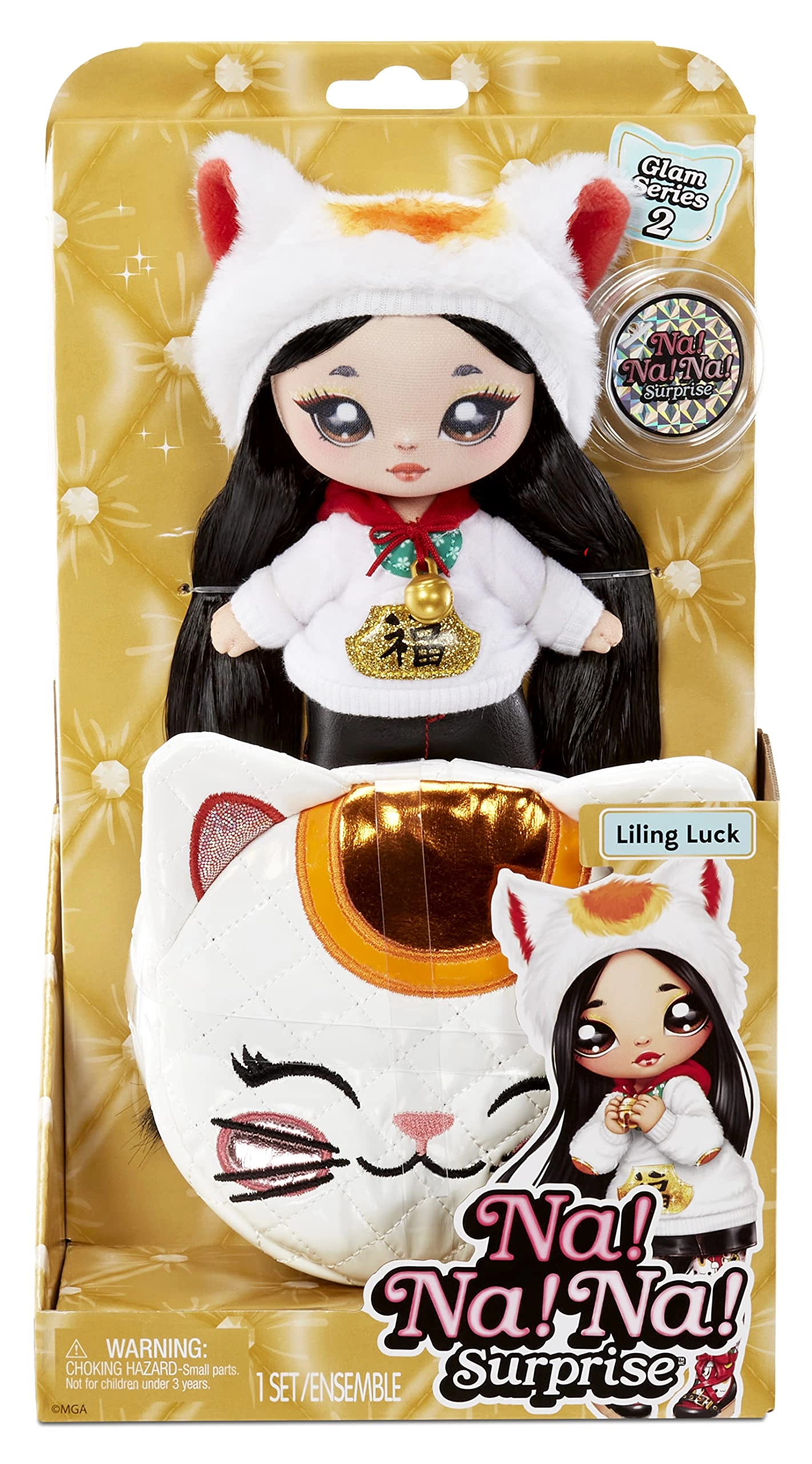 Na! Na! Na! Surprise Liling Luck Fashion Doll - Glam S2 7.5" Black Hair