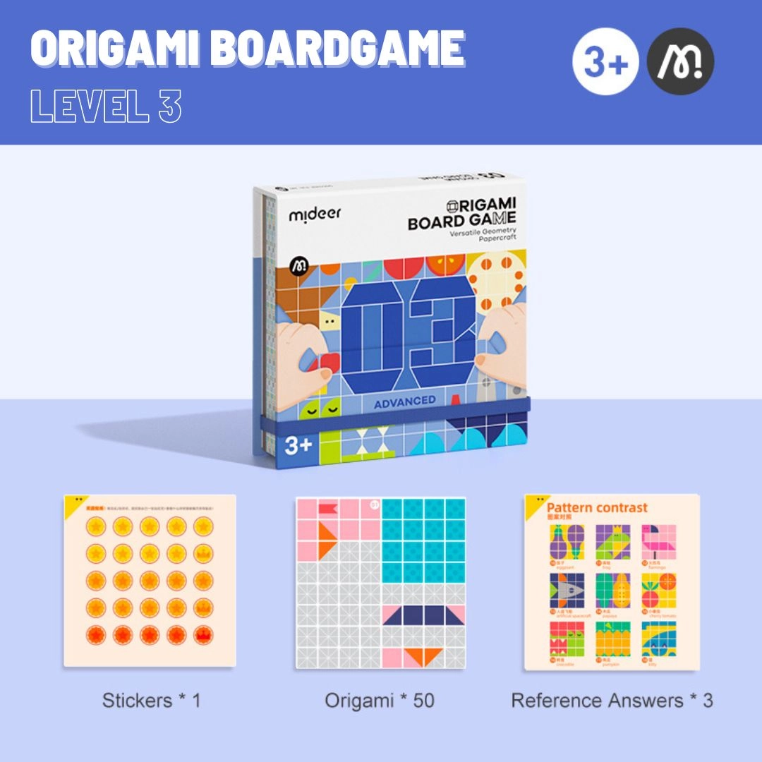 Origami Board Game - Level 3 50 diverse play sheets