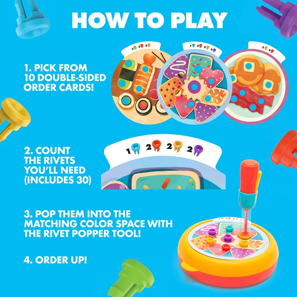 Design And Drill Rivet Pop Cafe - Suitable for 3 years & above 44 Pcs