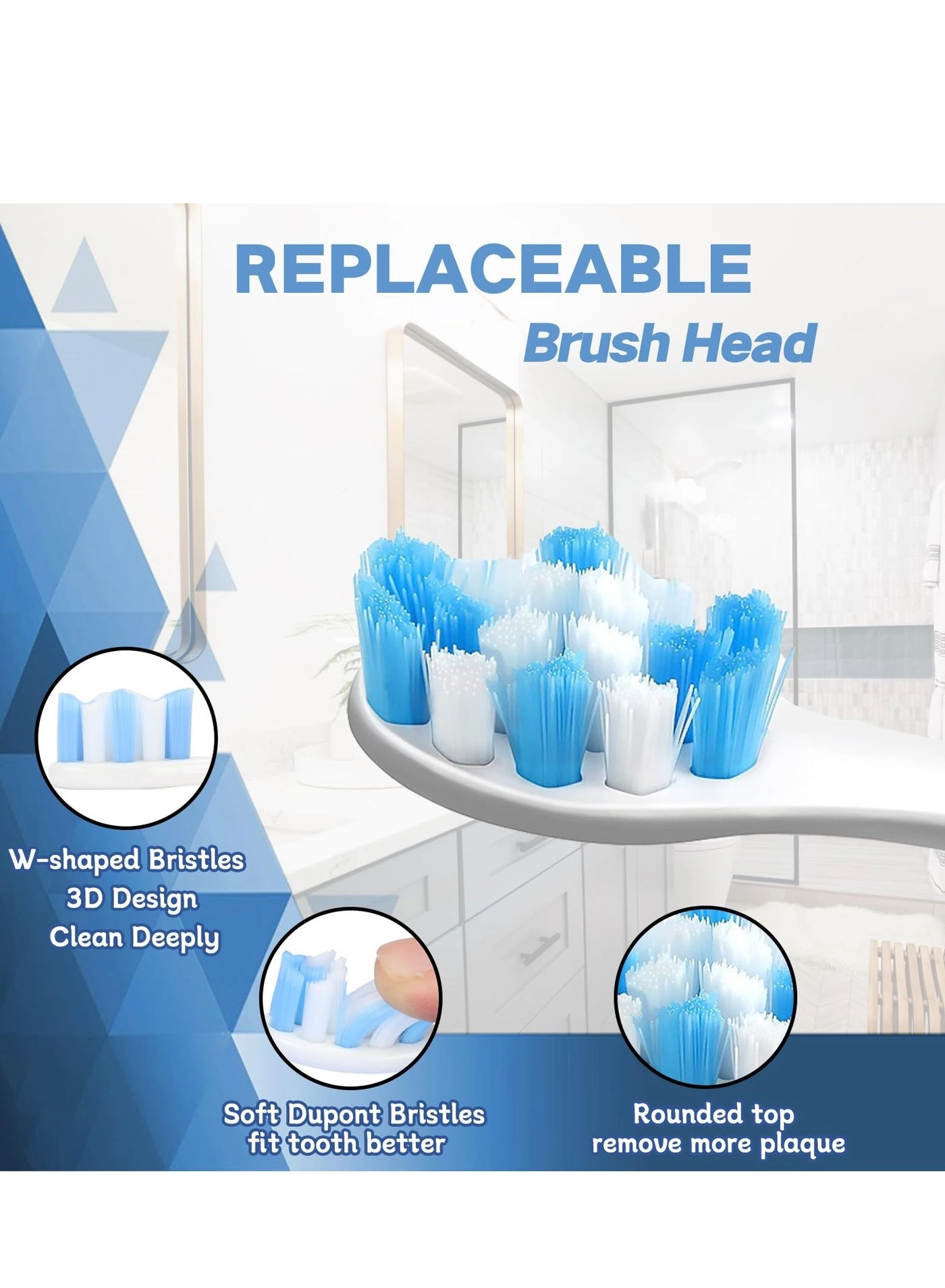 Sonic Electric Toothbrush - 4 Cleaning Modes 6 Dupont Brush Heads 40000 VPM