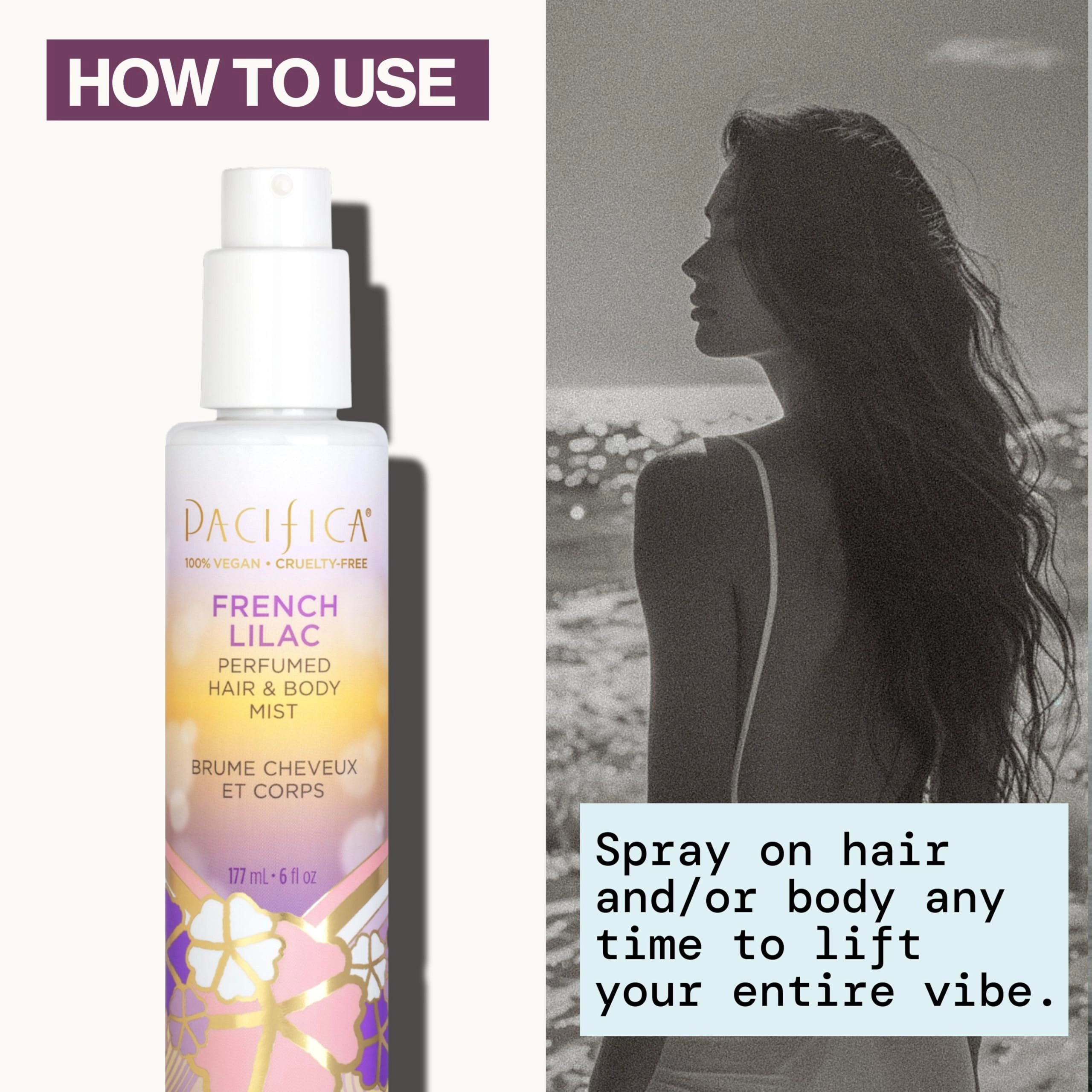 Perfumed Hair & Body Mist - 177 Milliliters French Lilac