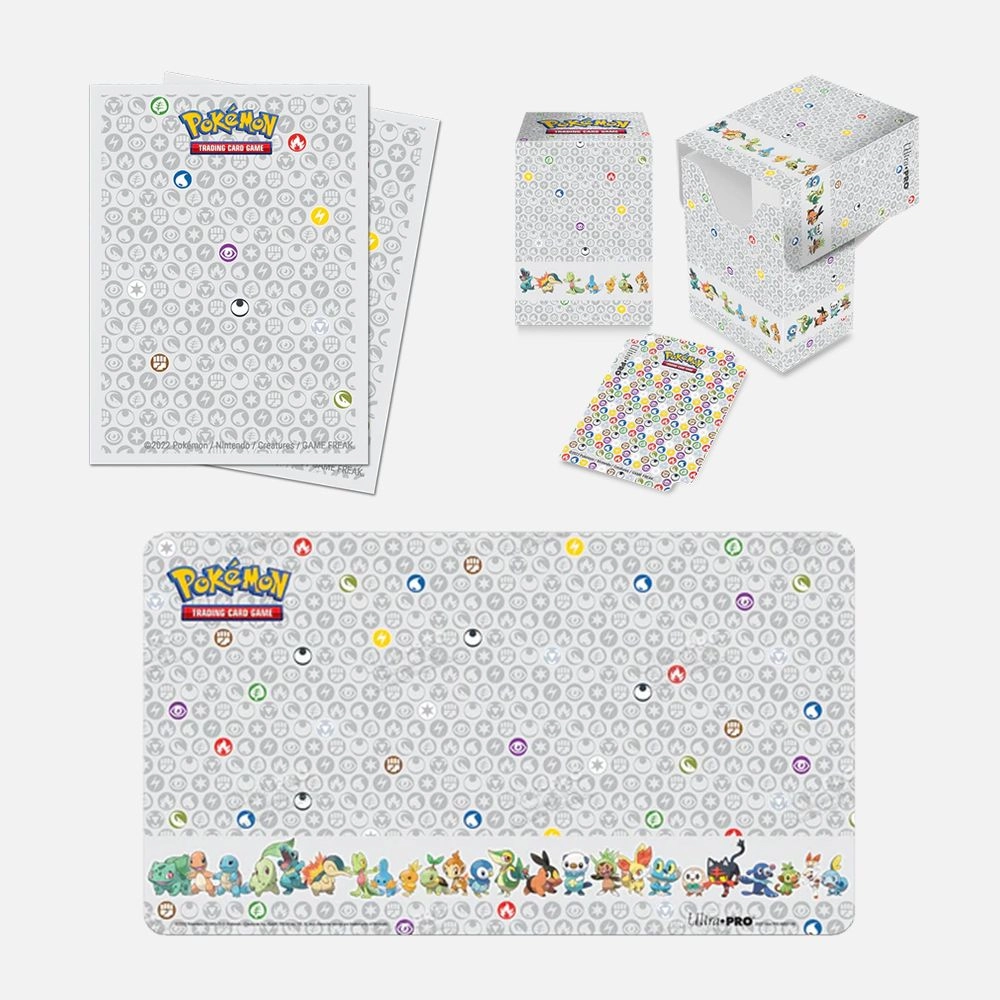 Playmat - 24"x13.5" + Deck Protector Sleeves - 65ct + Deck Box - 80+ standard size TCG cards + Storage Box - 700+ sleeved cards