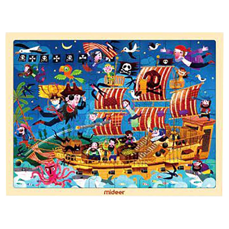 MIDEER Wooden Pirates Puzzle - Suitable for 3 years and above 48 pieces