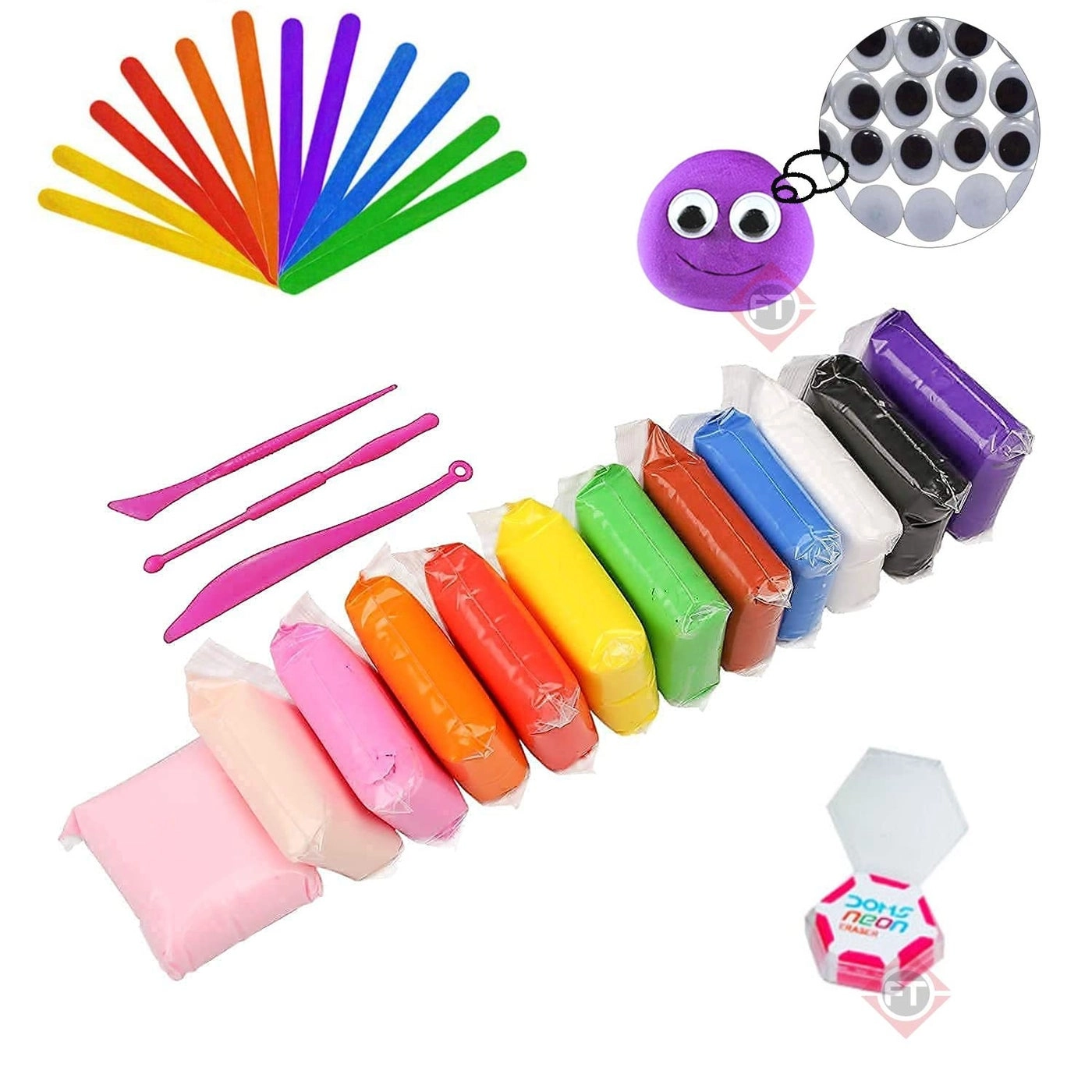 Air Dry Clay Set - 12 Color Jewellery Making Beginners Kit