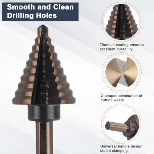 Step Drill Bits - HSS High Speed Steel 6PCS 432MM420 MM412MM6MM8MM3MM