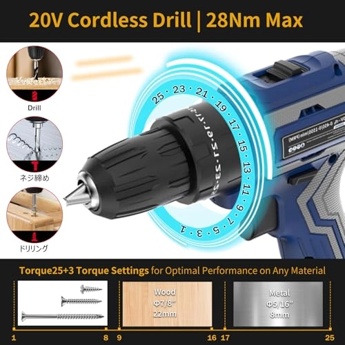 Cordless Power Drill - 21V 1650 RPM
