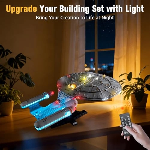 Light Up Kit for Lego U.S.S. Enterprise NCC-1701-D (10356) - Remote Control Adjustable Lighting