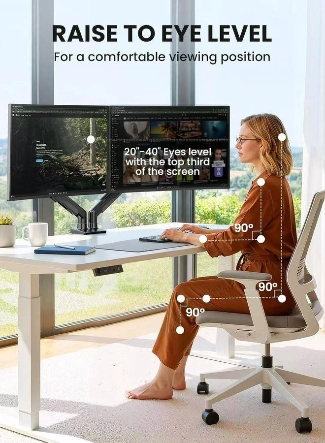 Dual monitor arm - 14-34 inch 75x75mm/100x100mm