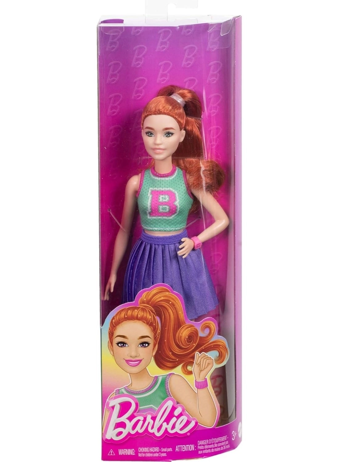 Barbie Fashionistas - Fiery red hair Sport Skirt Ages 3+