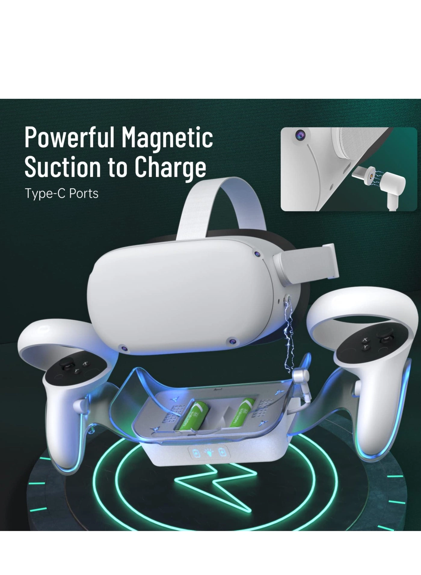 VR Charging Dock - LED Light Fast Charging
