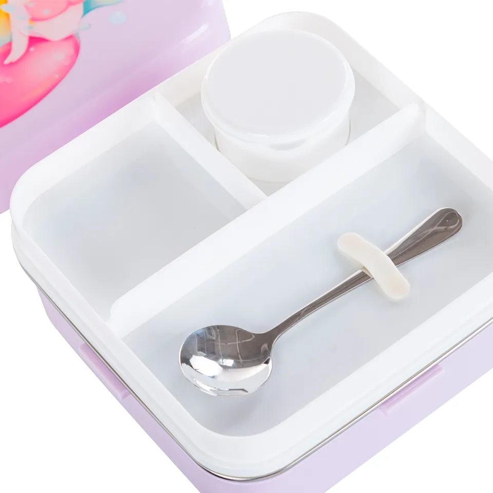 3 Compartment Bento Lunch Box - Mermaid Purple 1590ml