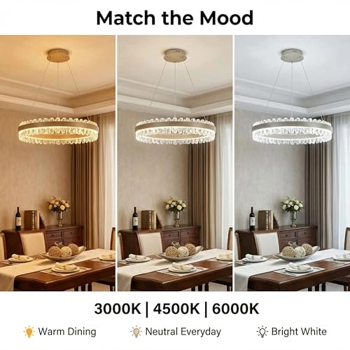 Single Ring LED Chandelier - 3000K-6000K Dimmable