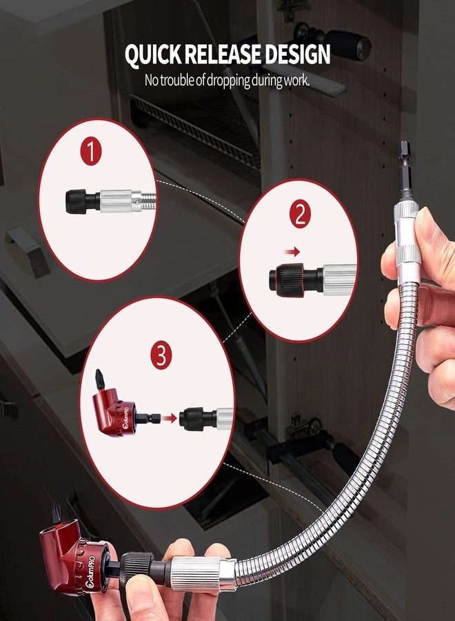 Hex Shank Screwdriver Quick Flexible Drill Bit Extension - 11.5"