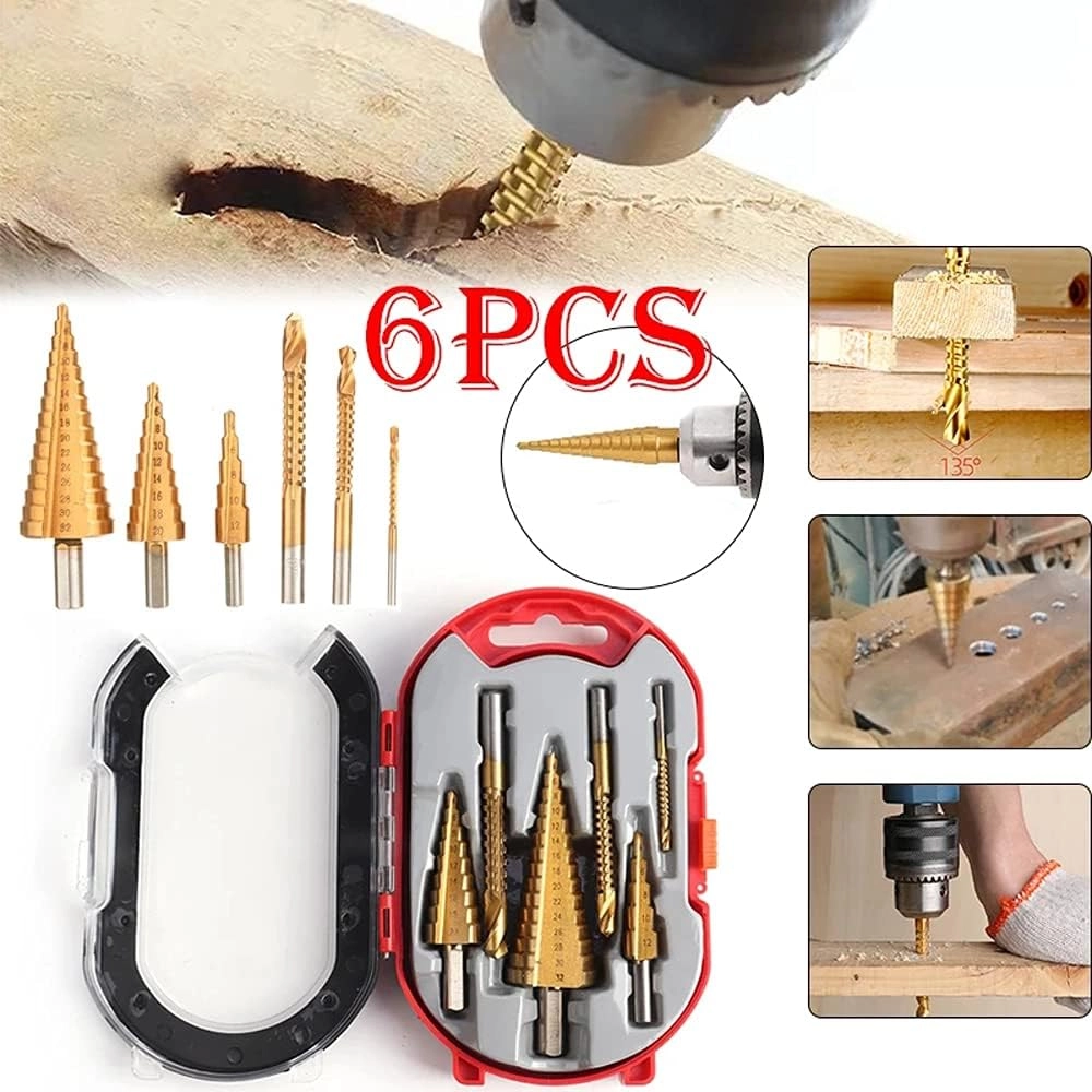 Triangular shank step drill - HSS 3pcs + Saw drill - Titanium plating 3pcs