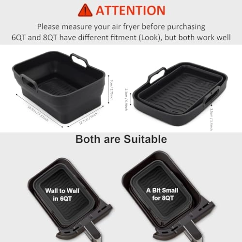 Air Fryer Silicone Liner - Silicone 2 Pack