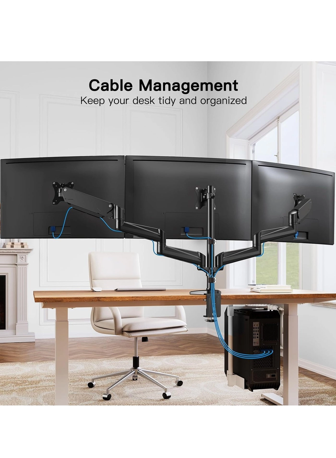 Triple Monitor Desk Mount - 3 32 Inches 75x75mm 100x100mm