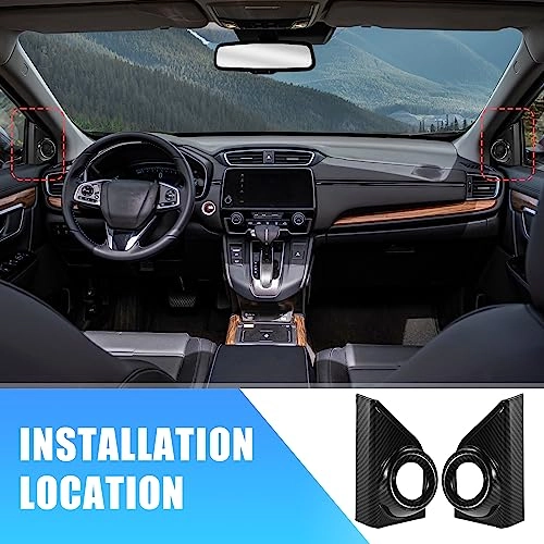 Carbon Fiber Pattern Front Door Window A Pillar Speaker Decoration Trim Cover - Honda CRV 20172022 front door window A pillars