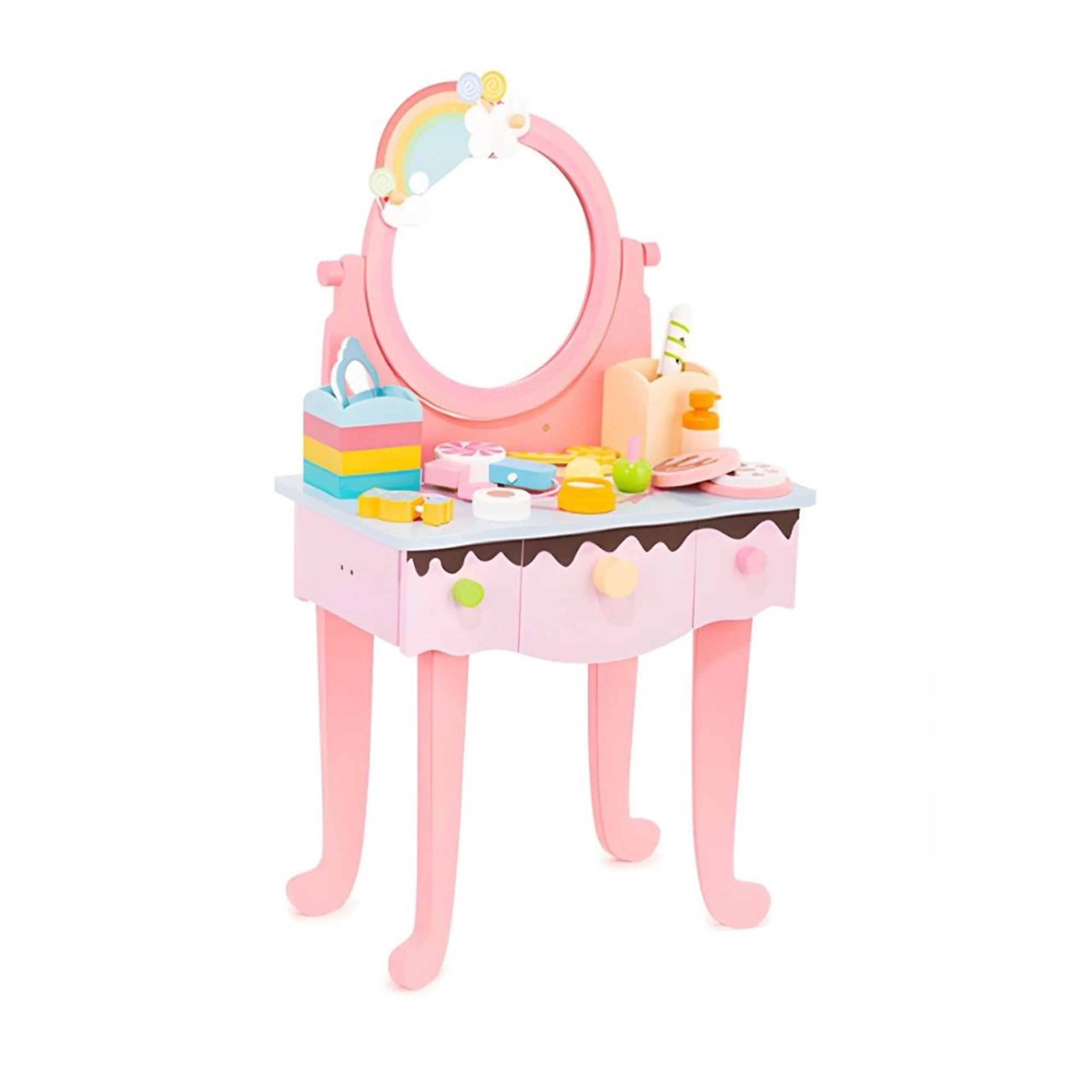 Factory Price Kids Wooden Makeup Set With Table - 15+ pcs (43317731-FP_2105_16)