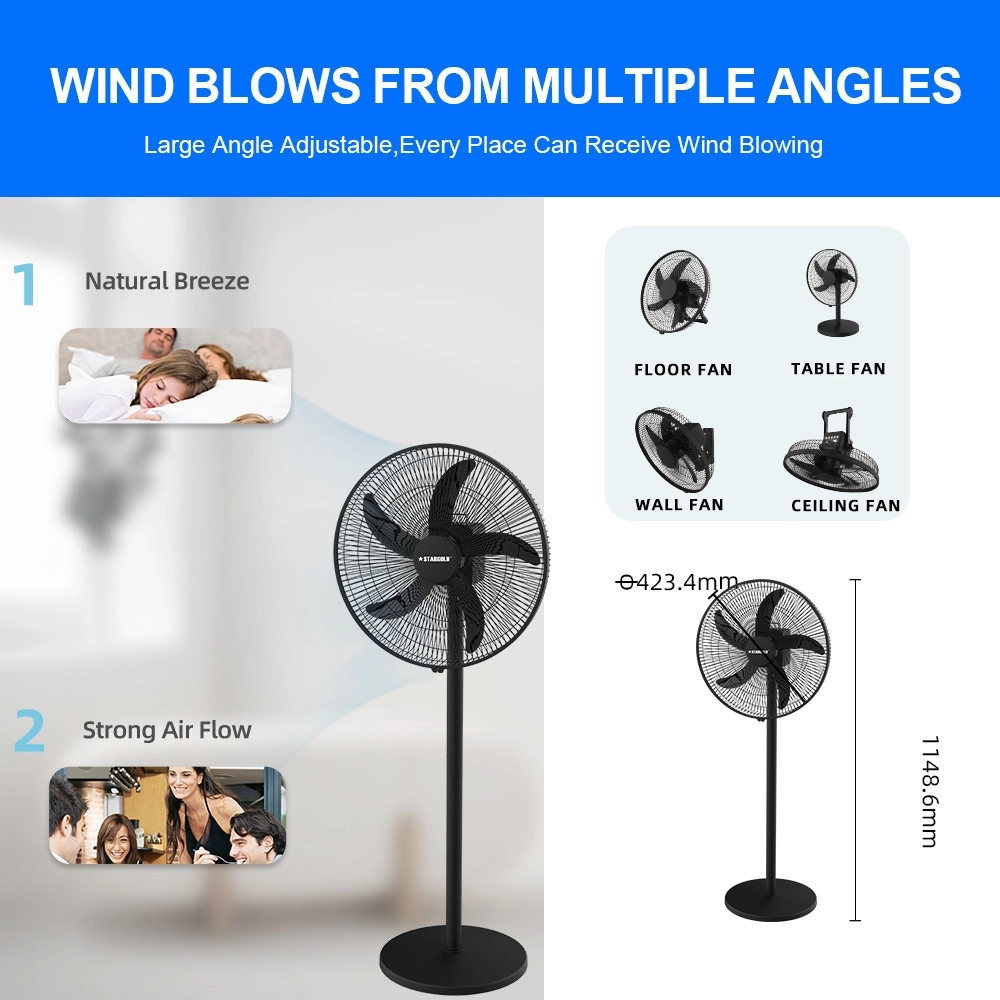 Rechargeable Oscillating Fan - Table Wall Floor Ceiling 16 Inch