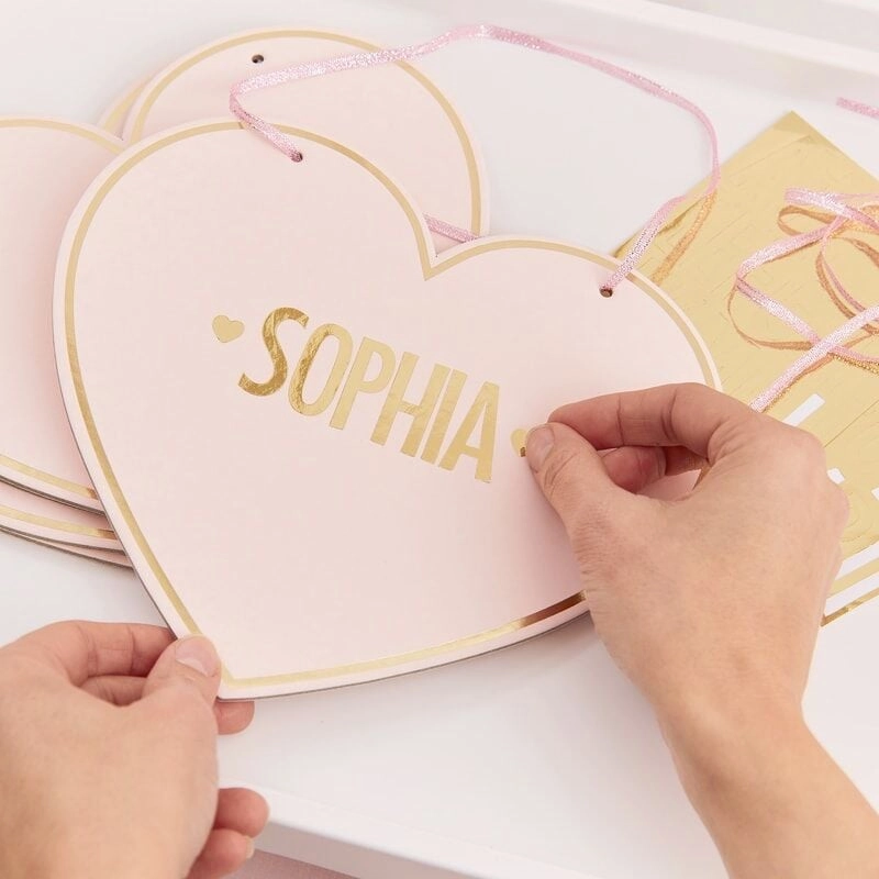 Party Zone Gold Foiled Heart Signs - 4 Pieces Pamper Party