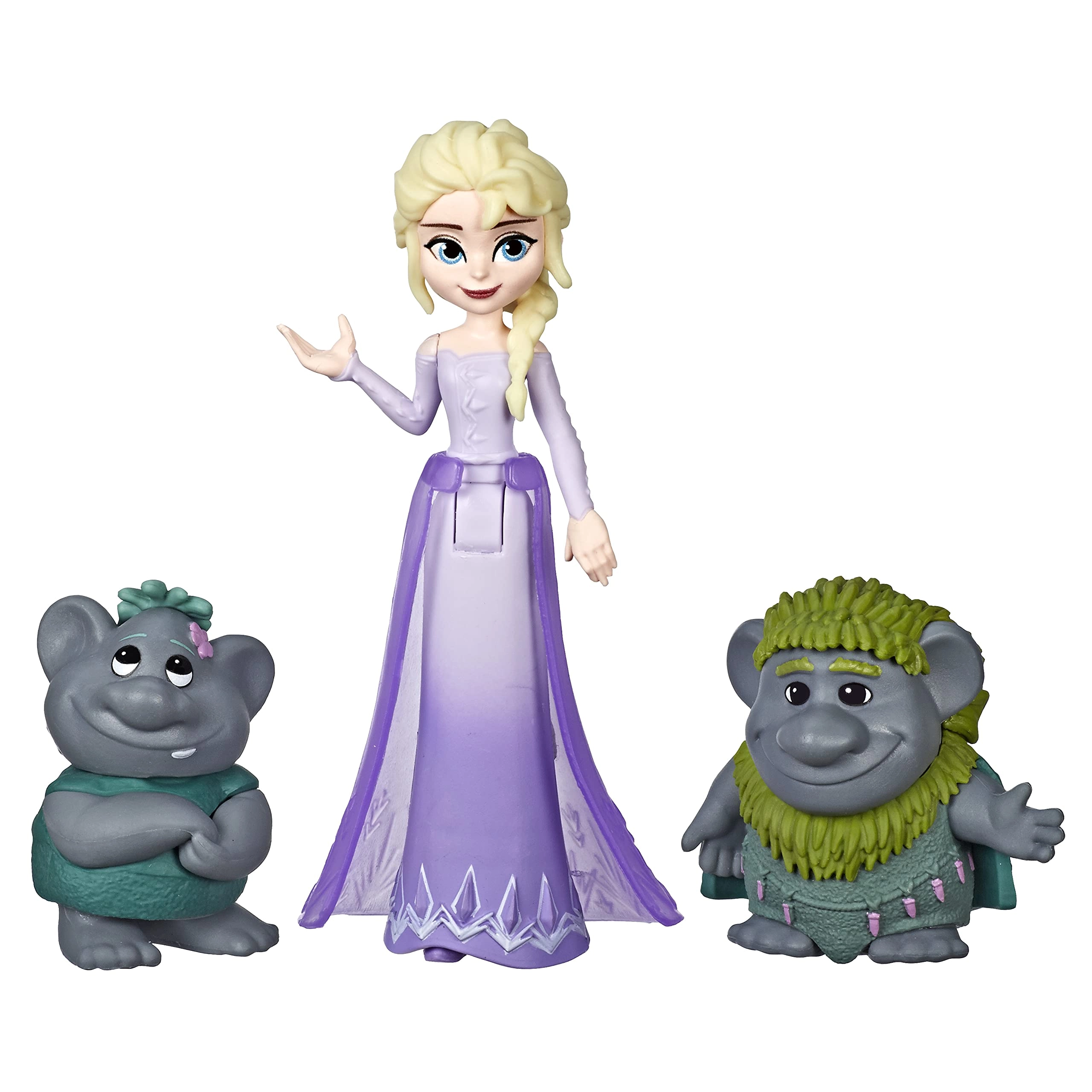 Hasbro Elsa Doll - Frozen 2 Purple + Troll Figure - 2