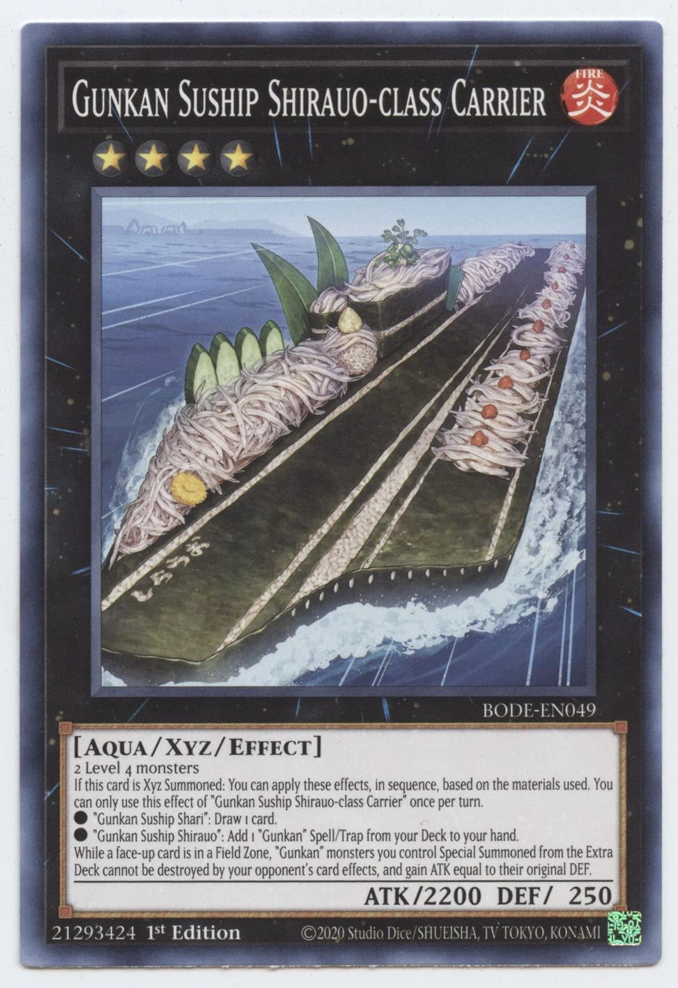 Yu-Gi-Oh! Gunkan Suship Shirauo-Class Carrier BODE-EN049 - 1st Edition