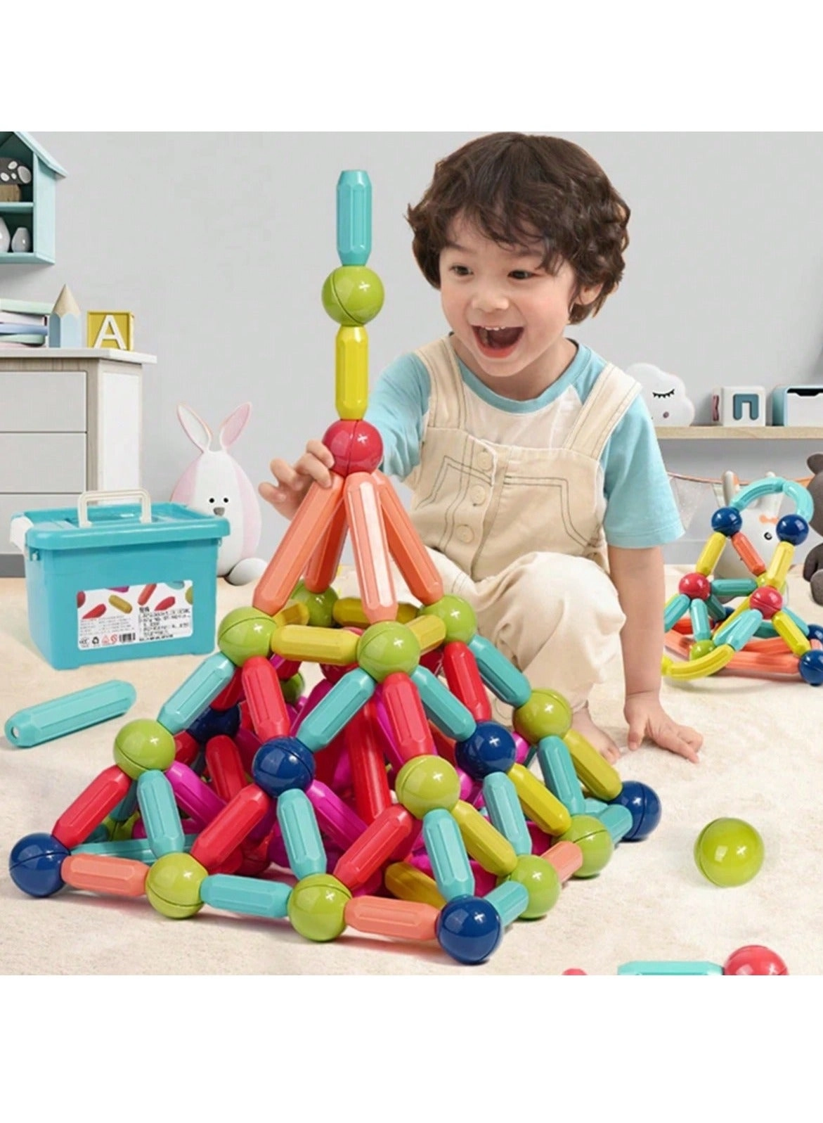 Magnetic Ball and Stick Building Set - 64pcs