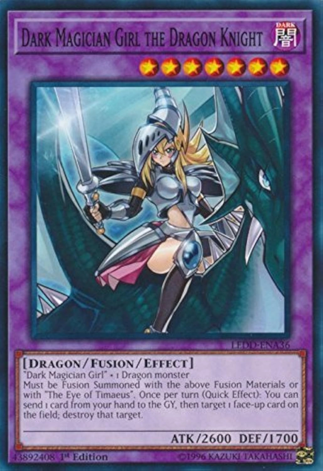 Yu-Gi-Oh! Dark Magician Girl the Dragon Knight LEDD-ENA36 - 1st Edition