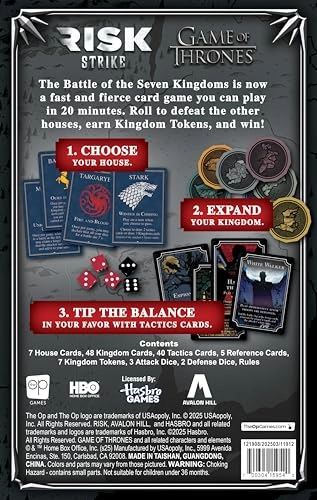 Risk Strike: Game of Thrones Edition - Card and Dice Game