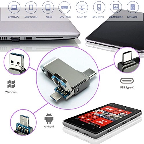 TC-301 - USB 3.0 32GB Type-C USB-A Micro USB