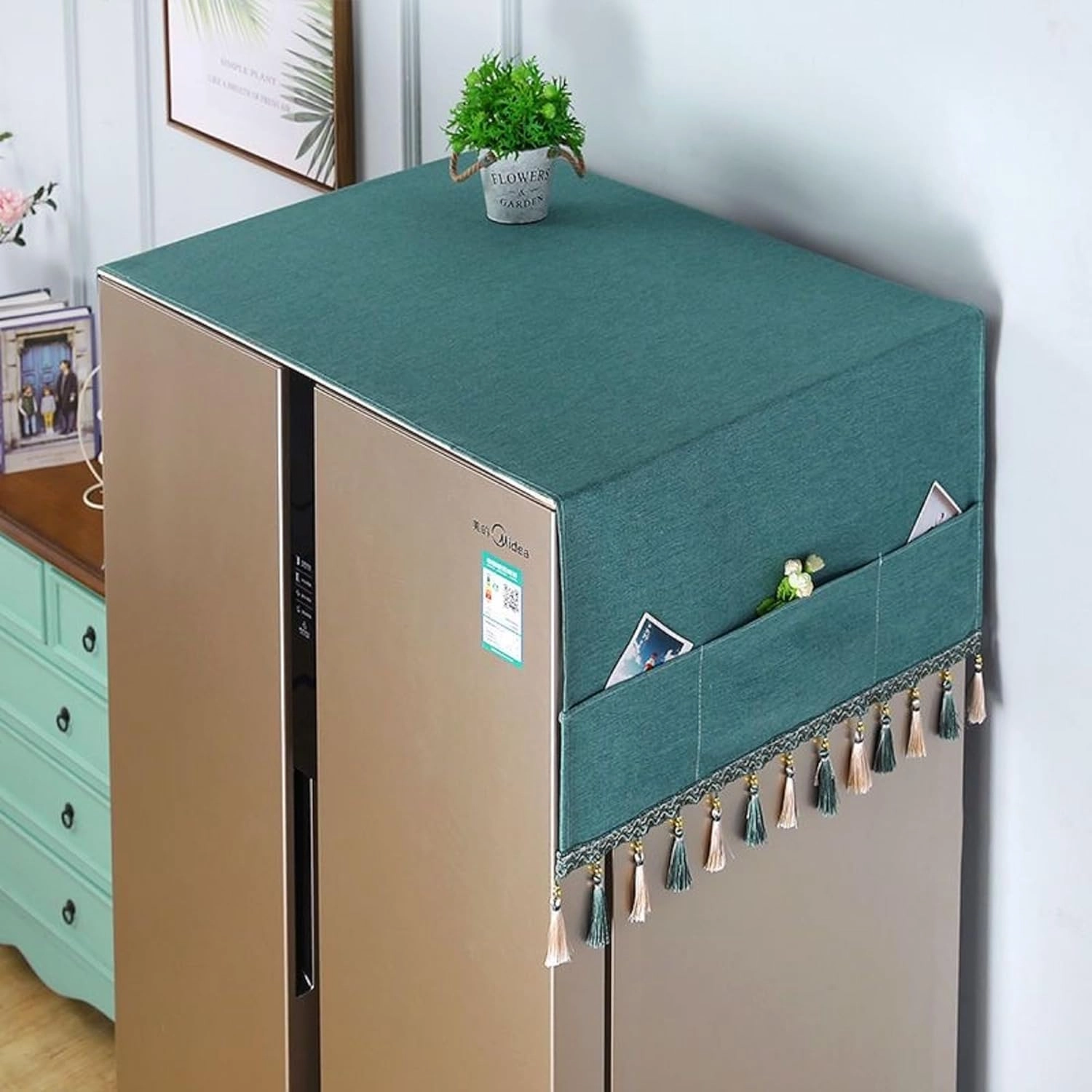 Refrigerator Cover - Cotton Green