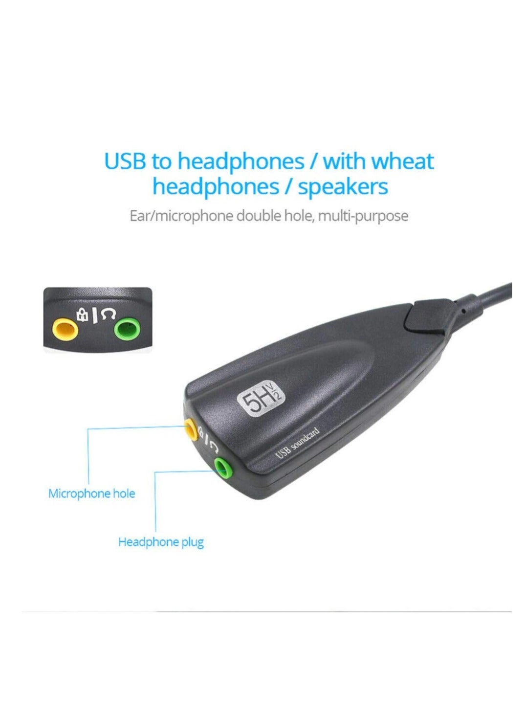 Usb External Sound Adapter - Usb7.1 Stereo Black