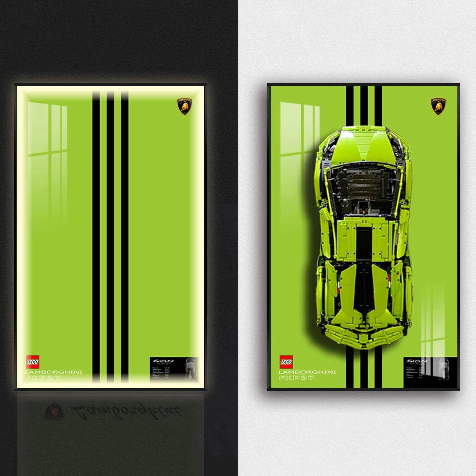 SUNHON Display Wall Mount for LEGO 42115 Lamborghiini SIiAN - Acrylic, Aluminum Automobile