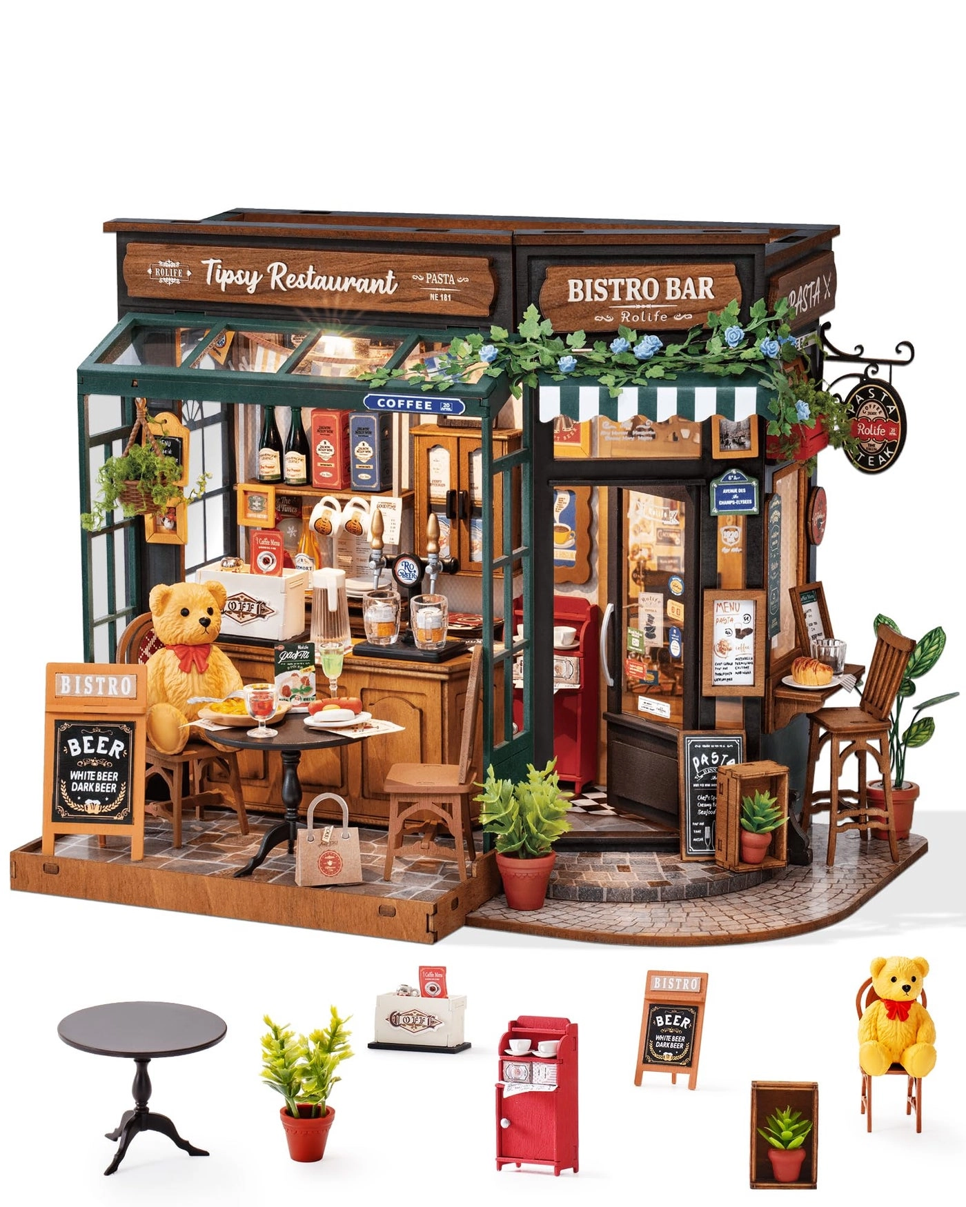 Tipsy Restaurant - DIY Miniature House Kit Braun