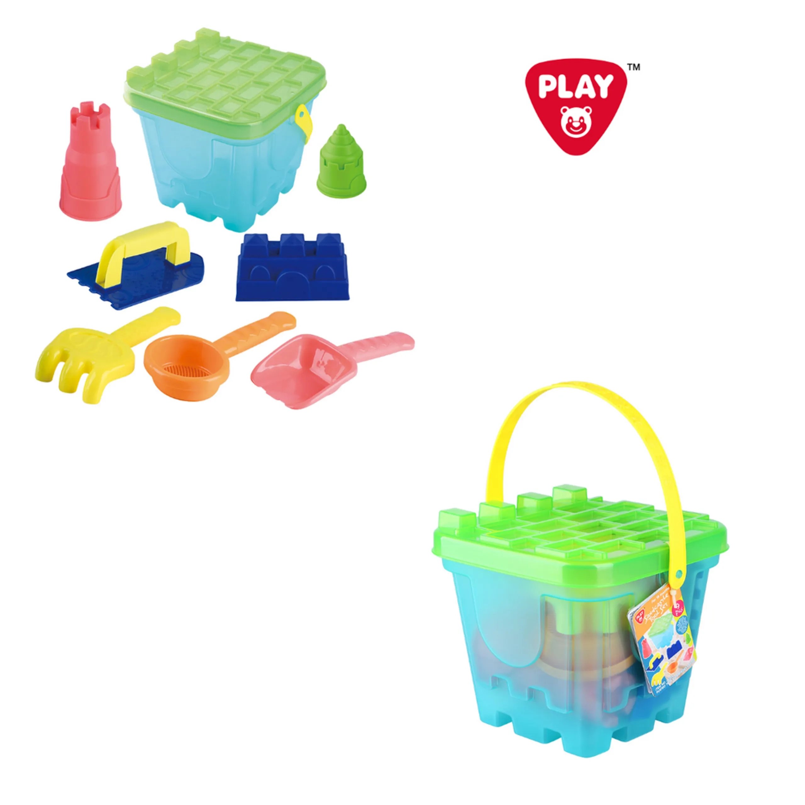 Sand Play & Mould Set - 9 Pcs Mesh Bag