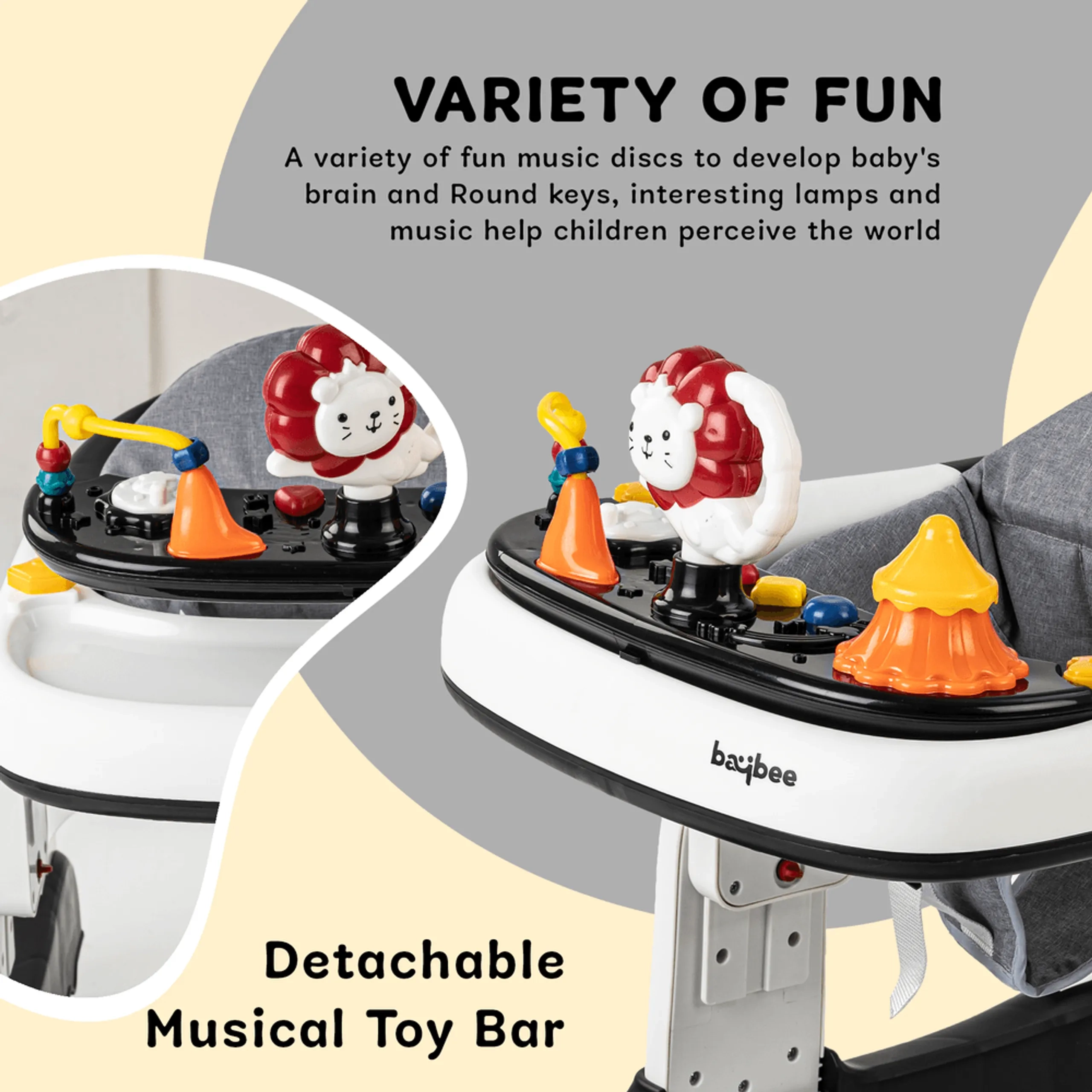 2-In-1 Push Baby Walker - Green 3-Height Adjustable