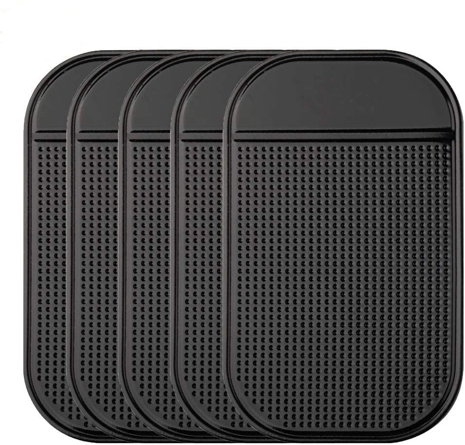 Bysameyee Car Dashboard Non Slip Mat - 5-Pack Black Silicone